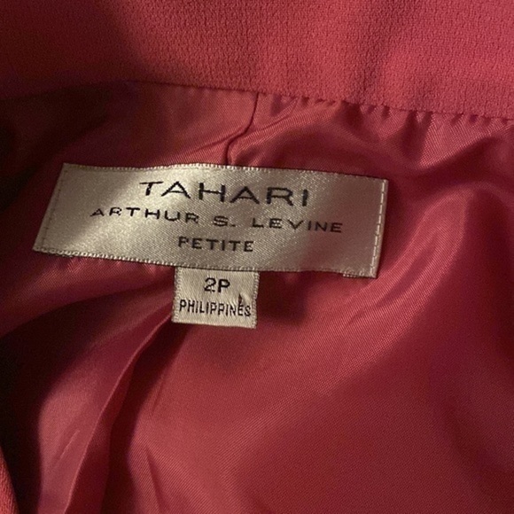 Tahari pink standing collar blazer jacket 2P 2 petite - Picture 10 of 12